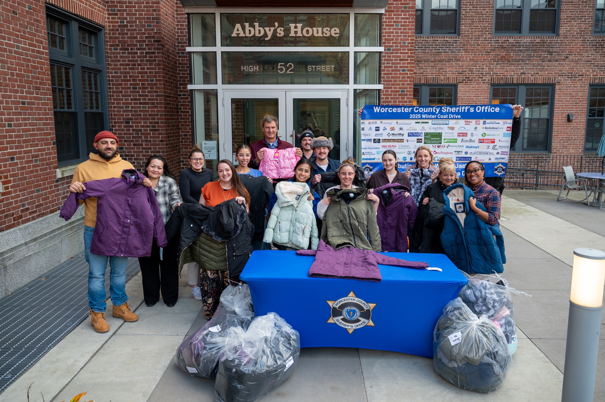 The Worcester County Sheriff’s Office delivers coats to Worcester’s Abby’s House.